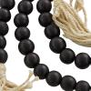 imageDeco 79 Mango Wood Handmade Hexagon Carved Geometric Long Beaded Garland with Tassel 80quot x 1quot x 1quot BlueBlack