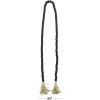 imageDeco 79 Mango Wood Handmade Hexagon Carved Geometric Long Beaded Garland with Tassel 80quot x 1quot x 1quot BlueBlack