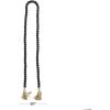 imageDeco 79 Mango Wood Handmade Hexagon Carved Geometric Long Beaded Garland with Tassel 80quot x 1quot x 1quot BlueBlack