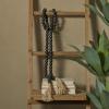 imageDeco 79 Mango Wood Handmade Hexagon Carved Geometric Long Beaded Garland with Tassel 80quot x 1quot x 1quot BlueBlack