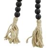 imageDeco 79 Mango Wood Handmade Hexagon Carved Geometric Long Beaded Garland with Tassel 80quot x 1quot x 1quot BlueBlack