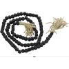 imageDeco 79 Mango Wood Handmade Hexagon Carved Geometric Long Beaded Garland with Tassel 80quot x 1quot x 1quot BlueBlack