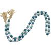imageDeco 79 Mango Wood Handmade Hexagon Carved Geometric Long Beaded Garland with Tassel 80quot x 1quot x 1quot BlueBlue