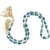 imageDeco 79 Mango Wood Handmade Hexagon Carved Geometric Long Beaded Garland with Tassel 80quot x 1quot x 1quot BlueBlue