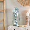 imageDeco 79 Mango Wood Handmade Hexagon Carved Geometric Long Beaded Garland with Tassel 80quot x 1quot x 1quot BlueBlue