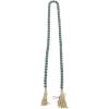 imageDeco 79 Mango Wood Handmade Hexagon Carved Geometric Long Beaded Garland with Tassel 80quot x 1quot x 1quot BlueBlue