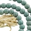imageDeco 79 Mango Wood Handmade Hexagon Carved Geometric Long Beaded Garland with Tassel 80quot x 1quot x 1quot BlueBlue
