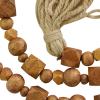 imageDeco 79 Mango Wood Handmade Hexagon Carved Geometric Long Beaded Garland with Tassel 80quot x 1quot x 1quot BlueBrown