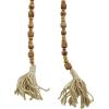 imageDeco 79 Mango Wood Handmade Hexagon Carved Geometric Long Beaded Garland with Tassel 80quot x 1quot x 1quot BlueBrown