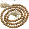 imageDeco 79 Mango Wood Handmade Hexagon Carved Geometric Long Beaded Garland with Tassel 80quot x 1quot x 1quot BlueBrown