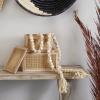 imageDeco 79 Mango Wood Handmade Hexagon Carved Geometric Long Beaded Garland with Tassel 80quot x 1quot x 1quot BlueBrown