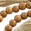 imageDeco 79 Mango Wood Handmade Hexagon Carved Geometric Long Beaded Garland with Tassel 80quot x 1quot x 1quot BlueBrown