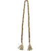 imageDeco 79 Mango Wood Handmade Hexagon Carved Geometric Long Beaded Garland with Tassel 80quot x 1quot x 1quot BlueDark Brown