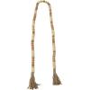 imageDeco 79 Mango Wood Handmade Hexagon Carved Geometric Long Beaded Garland with Tassel 80quot x 1quot x 1quot BlueDark BrownCream
