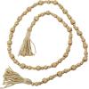 imageDeco 79 Mango Wood Handmade Hexagon Carved Geometric Long Beaded Garland with Tassel 80quot x 1quot x 1quot BlueGold