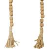imageDeco 79 Mango Wood Handmade Hexagon Carved Geometric Long Beaded Garland with Tassel 80quot x 1quot x 1quot BlueGold