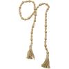 imageDeco 79 Mango Wood Handmade Hexagon Carved Geometric Long Beaded Garland with Tassel 80quot x 1quot x 1quot BlueGold