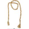 imageDeco 79 Mango Wood Handmade Hexagon Carved Geometric Long Beaded Garland with Tassel 80quot x 1quot x 1quot BlueGold