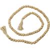 imageDeco 79 Mango Wood Handmade Hexagon Carved Geometric Long Beaded Garland with Tassel 80quot x 1quot x 1quot BlueGold