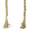 imageDeco 79 Mango Wood Handmade Hexagon Carved Geometric Long Beaded Garland with Tassel 80quot x 1quot x 1quot BlueGold