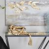 imageDeco 79 Mango Wood Handmade Hexagon Carved Geometric Long Beaded Garland with Tassel 80quot x 1quot x 1quot BlueGold