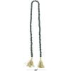 imageDeco 79 Mango Wood Handmade Hexagon Carved Geometric Long Beaded Garland with Tassel 80quot x 1quot x 1quot BlueGreen