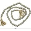 imageDeco 79 Mango Wood Handmade Hexagon Carved Geometric Long Beaded Garland with Tassel 80quot x 1quot x 1quot BlueGrey