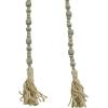imageDeco 79 Mango Wood Handmade Hexagon Carved Geometric Long Beaded Garland with Tassel 80quot x 1quot x 1quot BlueGrey