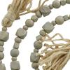imageDeco 79 Mango Wood Handmade Hexagon Carved Geometric Long Beaded Garland with Tassel 80quot x 1quot x 1quot BlueGrey
