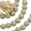imageDeco 79 Mango Wood Handmade Hexagon Carved Geometric Long Beaded Garland with Tassel 80quot x 1quot x 1quot BlueGrey