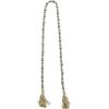 imageDeco 79 Mango Wood Handmade Hexagon Carved Geometric Long Beaded Garland with Tassel 80quot x 1quot x 1quot BlueGrey