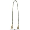 imageDeco 79 Mango Wood Handmade Hexagon Carved Geometric Long Beaded Garland with Tassel 80quot x 1quot x 1quot BlueGrey