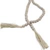 imageDeco 79 Mango Wood Handmade Hexagon Carved Geometric Long Beaded Garland with Tassel 80quot x 1quot x 1quot BlueGrey