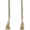 imageDeco 79 Mango Wood Handmade Hexagon Carved Geometric Long Beaded Garland with Tassel 80quot x 1quot x 1quot BlueGrey