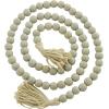imageDeco 79 Mango Wood Handmade Hexagon Carved Geometric Long Beaded Garland with Tassel 80quot x 1quot x 1quot BlueGrey