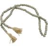 imageDeco 79 Mango Wood Handmade Hexagon Carved Geometric Long Beaded Garland with Tassel 80quot x 1quot x 1quot BlueGrey