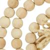 imageDeco 79 Mango Wood Handmade Hexagon Carved Geometric Long Beaded Garland with Tassel 80quot x 1quot x 1quot BlueLight Brown
