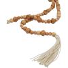 imageDeco 79 Mango Wood Handmade Hexagon Carved Geometric Long Beaded Garland with Tassel 80quot x 1quot x 1quot BlueLight Brown