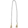 imageDeco 79 Mango Wood Handmade Hexagon Carved Geometric Long Beaded Garland with Tassel 80quot x 1quot x 1quot BlueSilver