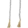 imageDeco 79 Mango Wood Handmade Hexagon Carved Geometric Long Beaded Garland with Tassel 80quot x 1quot x 1quot BlueSilver