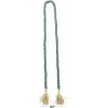 imageDeco 79 Mango Wood Handmade Hexagon Carved Geometric Long Beaded Garland with Tassel 80quot x 1quot x 1quot BlueTeal