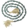 imageDeco 79 Mango Wood Handmade Hexagon Carved Geometric Long Beaded Garland with Tassel 80quot x 1quot x 1quot BlueTeal