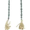 imageDeco 79 Mango Wood Handmade Hexagon Carved Geometric Long Beaded Garland with Tassel 80quot x 1quot x 1quot BlueTeal