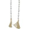imageDeco 79 Mango Wood Handmade Hexagon Carved Geometric Long Beaded Garland with Tassel 80quot x 1quot x 1quot BlueWhite