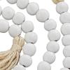 imageDeco 79 Mango Wood Handmade Hexagon Carved Geometric Long Beaded Garland with Tassel 80quot x 1quot x 1quot BlueWhite