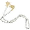 imageDeco 79 Mango Wood Handmade Hexagon Carved Geometric Long Beaded Garland with Tassel 80quot x 1quot x 1quot BlueWhite