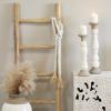 imageDeco 79 Mango Wood Handmade Hexagon Carved Geometric Long Beaded Garland with Tassel 80quot x 1quot x 1quot BlueWhite