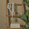 imageDeco 79 Mango Wood Handmade Hexagon Carved Geometric Long Beaded Garland with Tassel 80quot x 1quot x 1quot BlueWhite