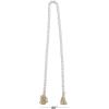 imageDeco 79 Mango Wood Handmade Hexagon Carved Geometric Long Beaded Garland with Tassel 80quot x 1quot x 1quot BlueWhite