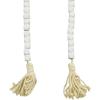 imageDeco 79 Mango Wood Handmade Hexagon Carved Geometric Long Beaded Garland with Tassel 80quot x 1quot x 1quot BlueWhite